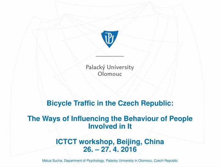 bicycle traffic in the czech republic