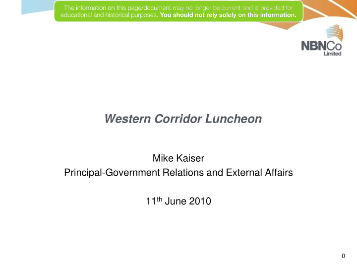 western corridor luncheon