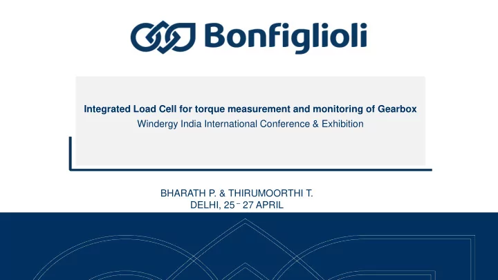 integrated load cell for torque measurement and