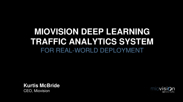 miovision deep learning traffic analytics system