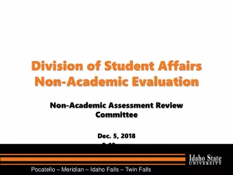 Division of Student Affairs  Non-Academic Evaluation  Non-Academic Assessment Review  Committee