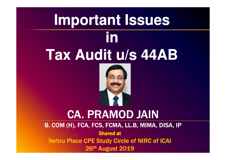 important issues important issues in in tax audit u s