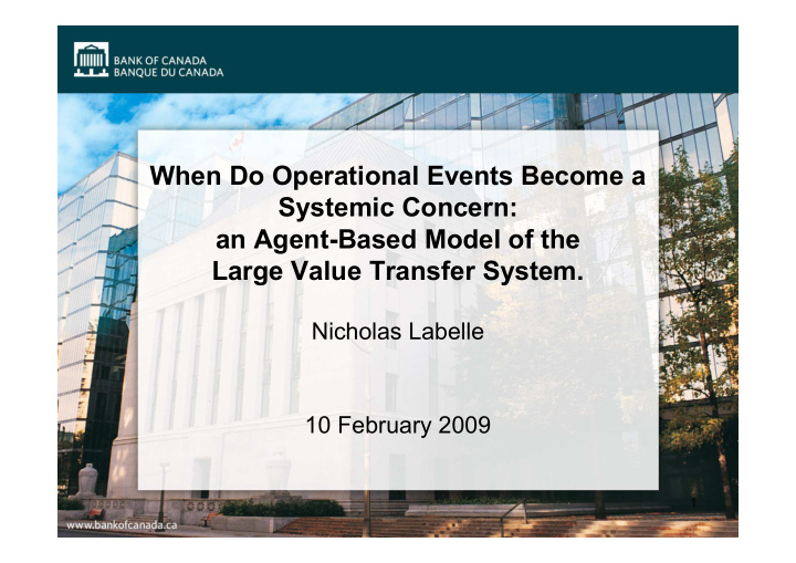when do operational events become a systemic concern an