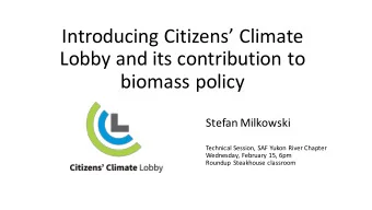 Introducing+Citizens+Climate+  Lobby+and+its+contribution+to+  biomass+policy  Stefan+Milkowski