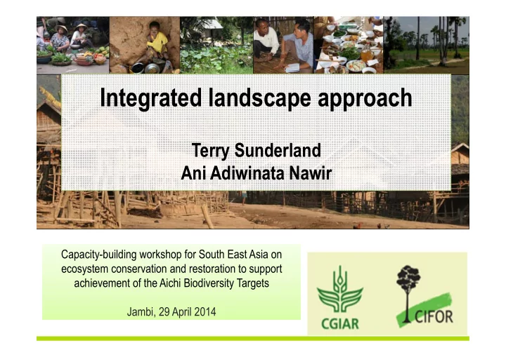 integrated landscape approach integrated landscape