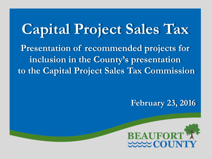 capital project sales tax