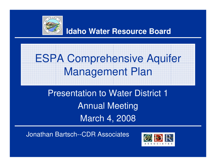 espa comprehensive aquifer management plan