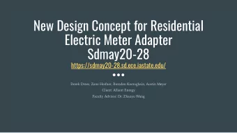 New Design Concept for Residential  Electric Meter Adapter  Sdmay20-28