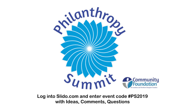 log into slido com and enter event code ps2019 log into