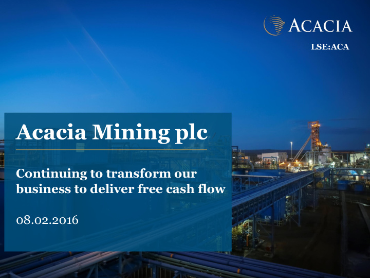 acacia mining plc