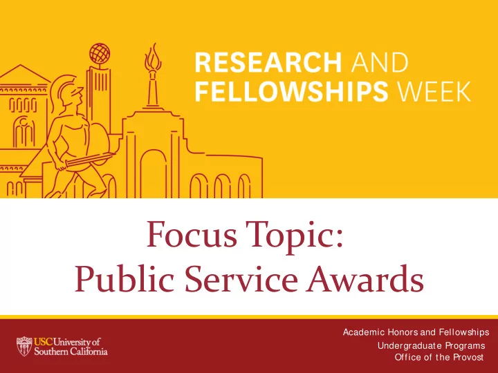 focus topic public service awards