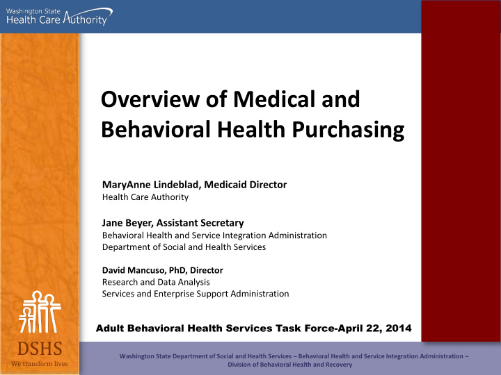 behavioral health purchasing