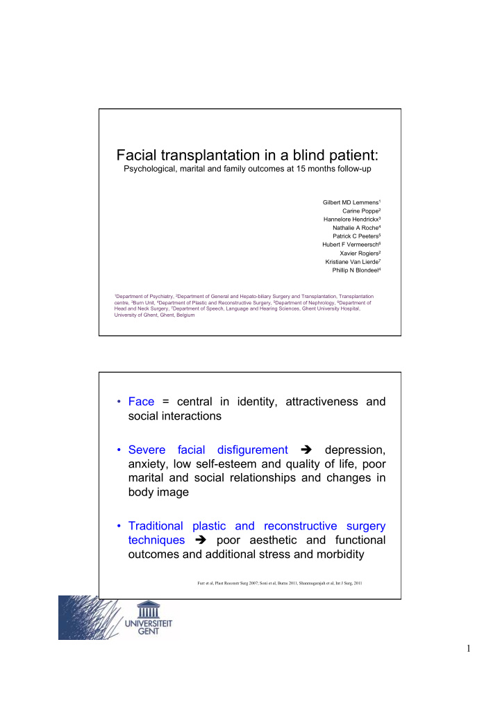 psychological marital and family outcomes at 15 months