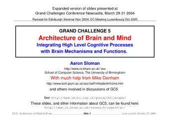 Architecture of Brain and Mind  Integrating High Level Cognitive Processes  with Brain Mechanisms