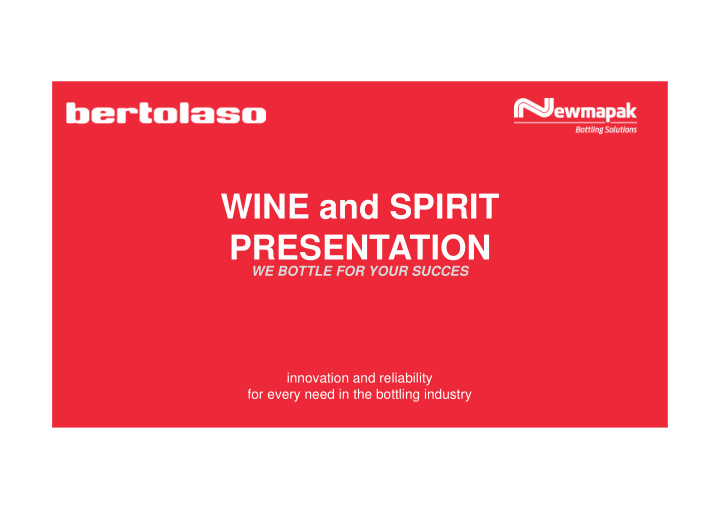 wine and spirit presentation
