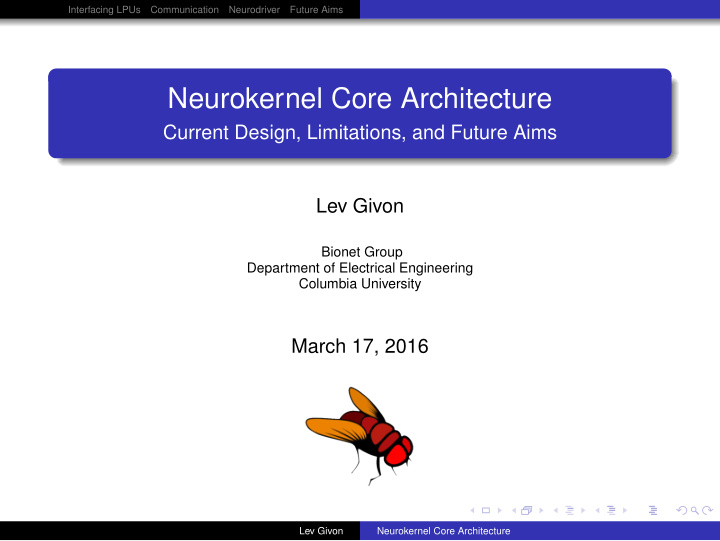 neurokernel core architecture