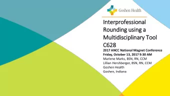 Mult  ltidisciplinary Tool  C628  2017 ANCC National Magnet Conference  Friday, October 13, 2017