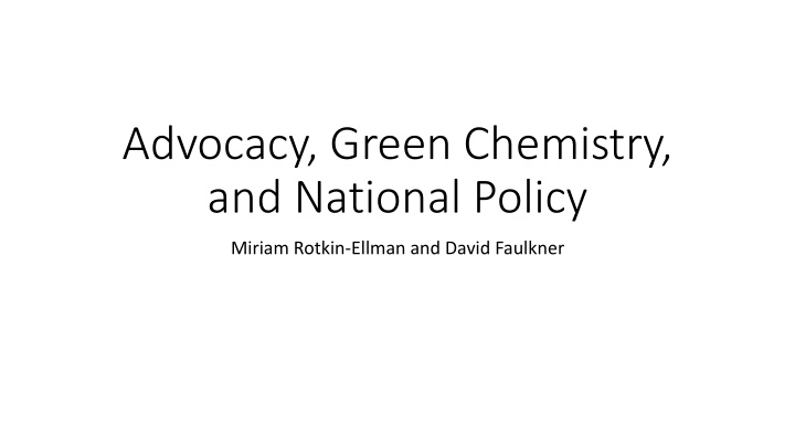 advocacy green chemistry