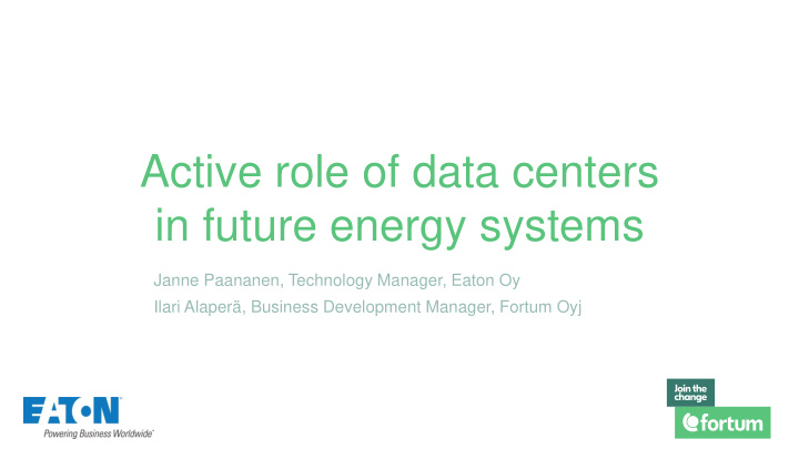active role of data centers in future energy systems