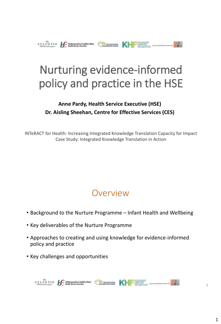 nurturing evidence informed