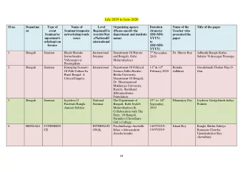 Sl no.  Departme  Type of  Name of  Level  Organizing agency  Duration  Name of the  Title of the