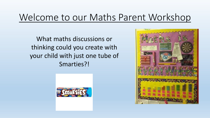 welcome to our maths parent workshop