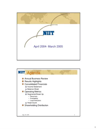 Agenda  Annual Business Review  Results Highlights  Consolidated Financials  Income Statement