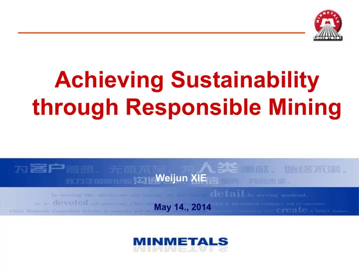 achieving sustainability through responsible mining