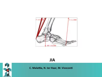 JIA  C. Mala*a, N. ter Haar, M. Vicecon6  WP5: JIA  WP5 and WP10  OBJECTIVES To develop a