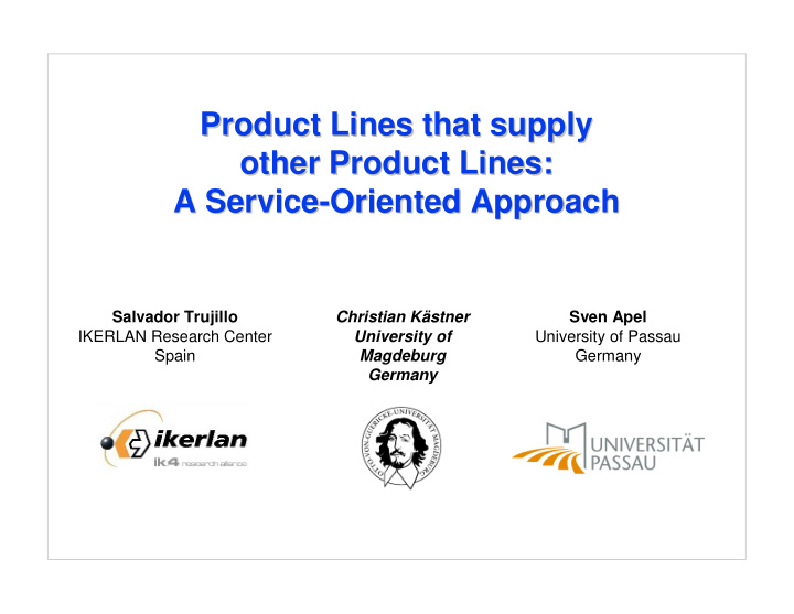 product lines that supply product lines that supply other