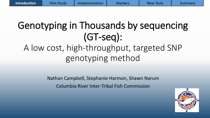 genotypin ing in in thousands by sequencing