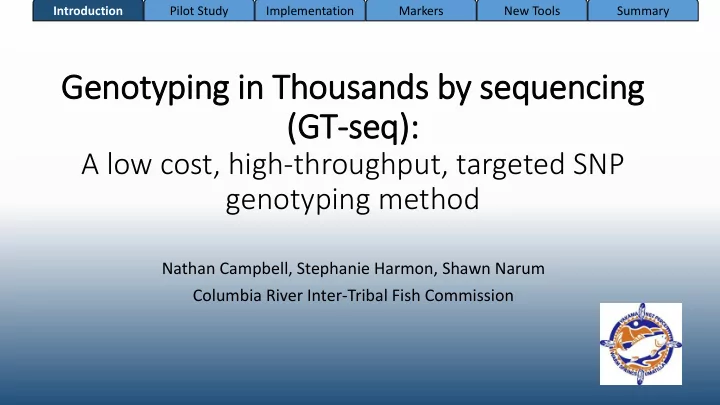 genotypin ing in in thousands by sequencing