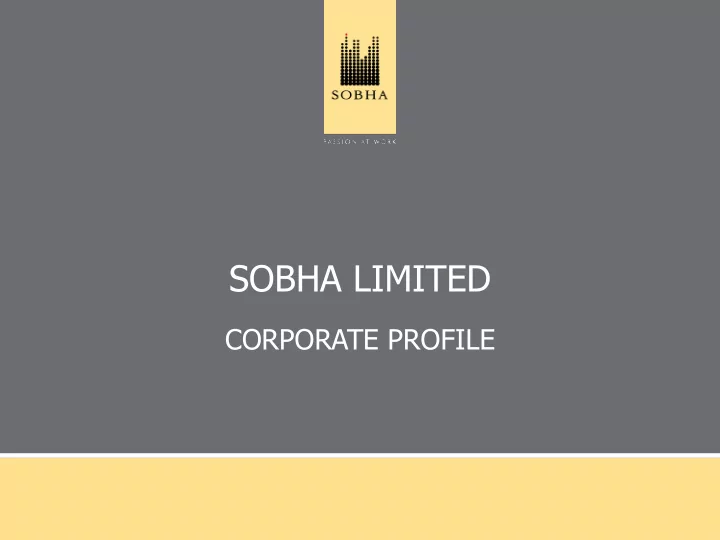 sobha limited