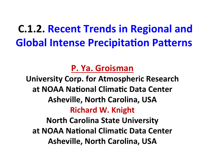 c 1 2 recent trends in regional and