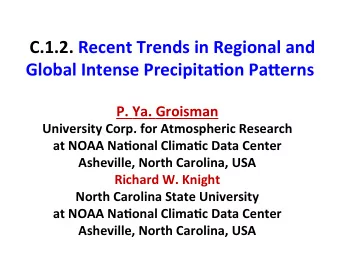 C.1.2.  Recent  Trends  in  Regional  and   Global  Intense