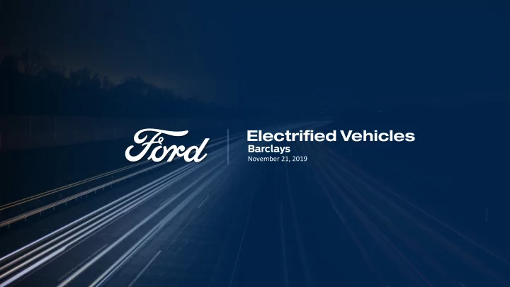 electrified vehicles