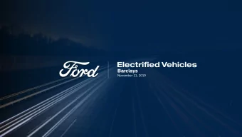 Electrified Vehicles  Barclays  November 21, 2019  Creating Tomorrow Together  Our Be  Belie  lief