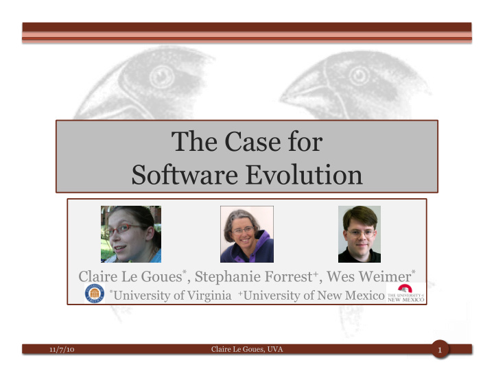 the case for software evolution