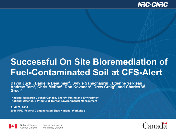 successful on site bioremediation of