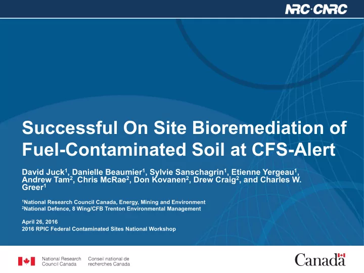 successful on site bioremediation of