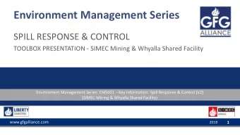 Environment Management Series  SPILL RESPONSE &amp; CONTROL  TOOLBOX PRESENTATION - SIMEC Mining