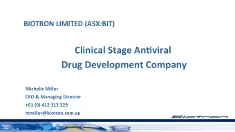 Clinical  Stage  An;viral      Drug  Development  Company        Michelle