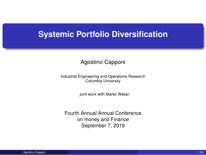 systemic portfolio diversification