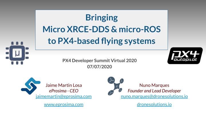 bringing micro xrce dds micro ros to px4 based flying
