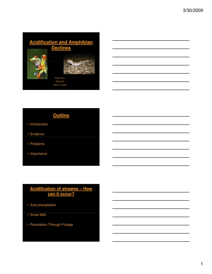 acidification and amphibian declines