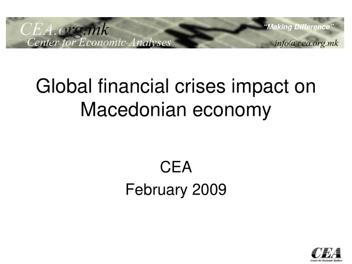 global financial crises impact on macedonian economy