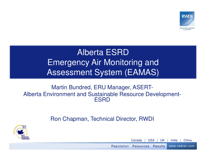 alberta esrd emergency air monitoring and assessment