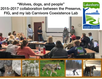 Wolves, dogs, and people  20152017 collaboration between the Preserve,  FIG, and my lab