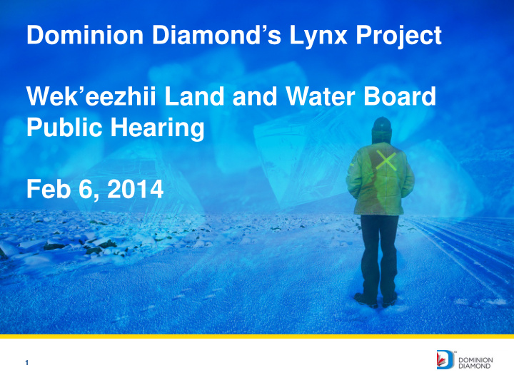 dominion diamond s lynx project wek eezhii land and water