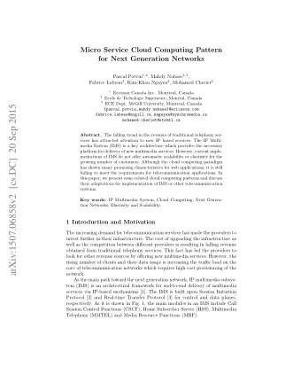 arXiv:1507.06858v2  [cs.DC]  20 Sep 2015  {pascal.potvin,mahdy.nabaee}@ericsson.com